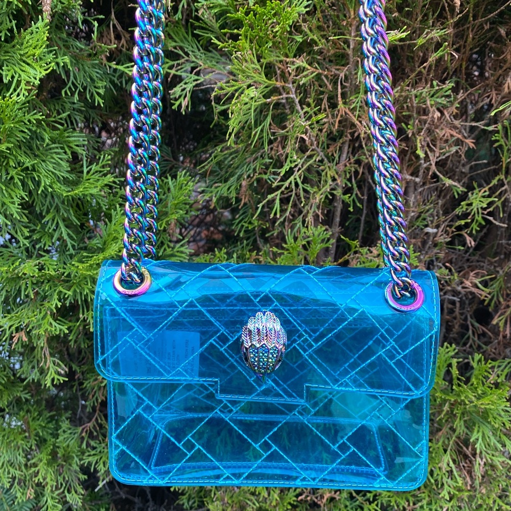 KURT GEIGER Mini Clear plastic crossbody bag BLUE